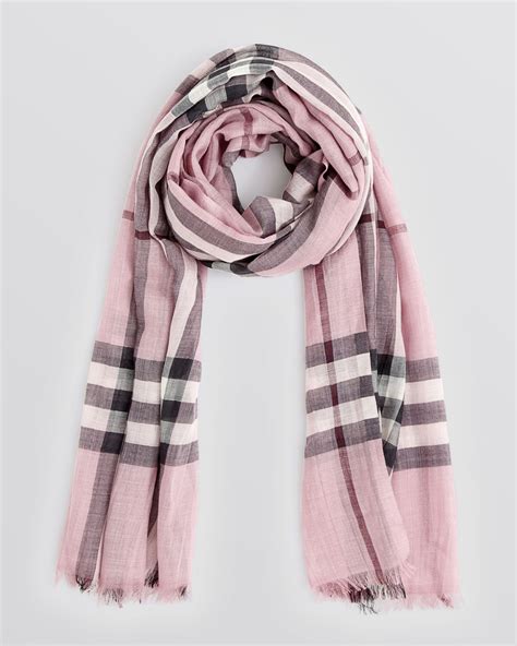 burberry giant check gauze scarf pink|giant check wool scarf.